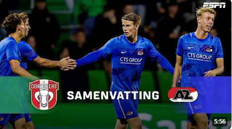 Jong AZ behaald een punt in Dordrecht , met samenvatting